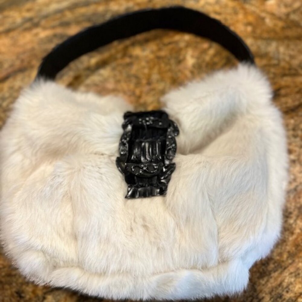 DESMO Excellent Condition Made in Italy Rabbit Fur Bag